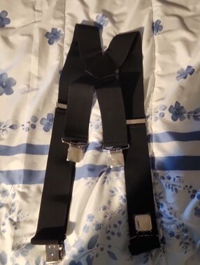 Classic Black Men's Clip Suspenders - Elastic Support